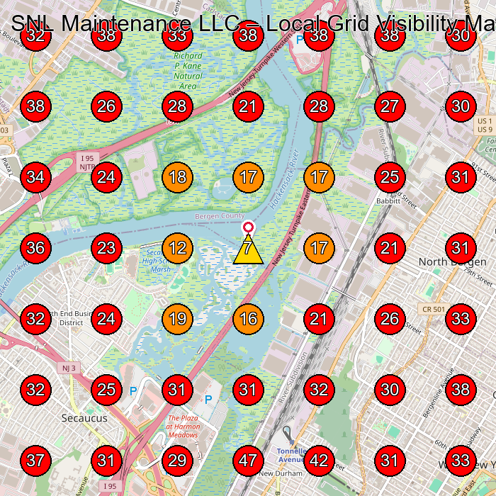SNL Maintenance LLC GeoGrid visibility map for Cleaning Service in Kearny